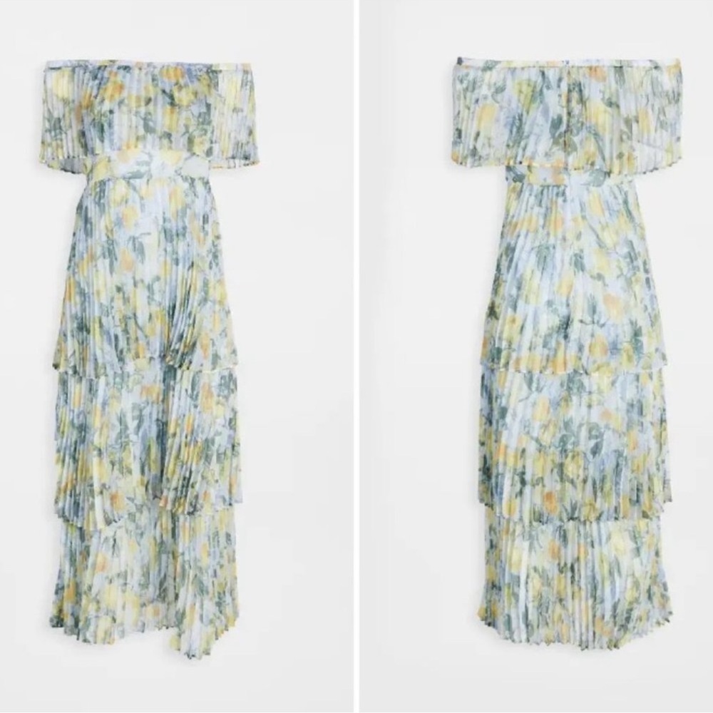 o.p.t. Yellow and Green Tiered Ruffled Maxi Sundress - Picture 4 of 12